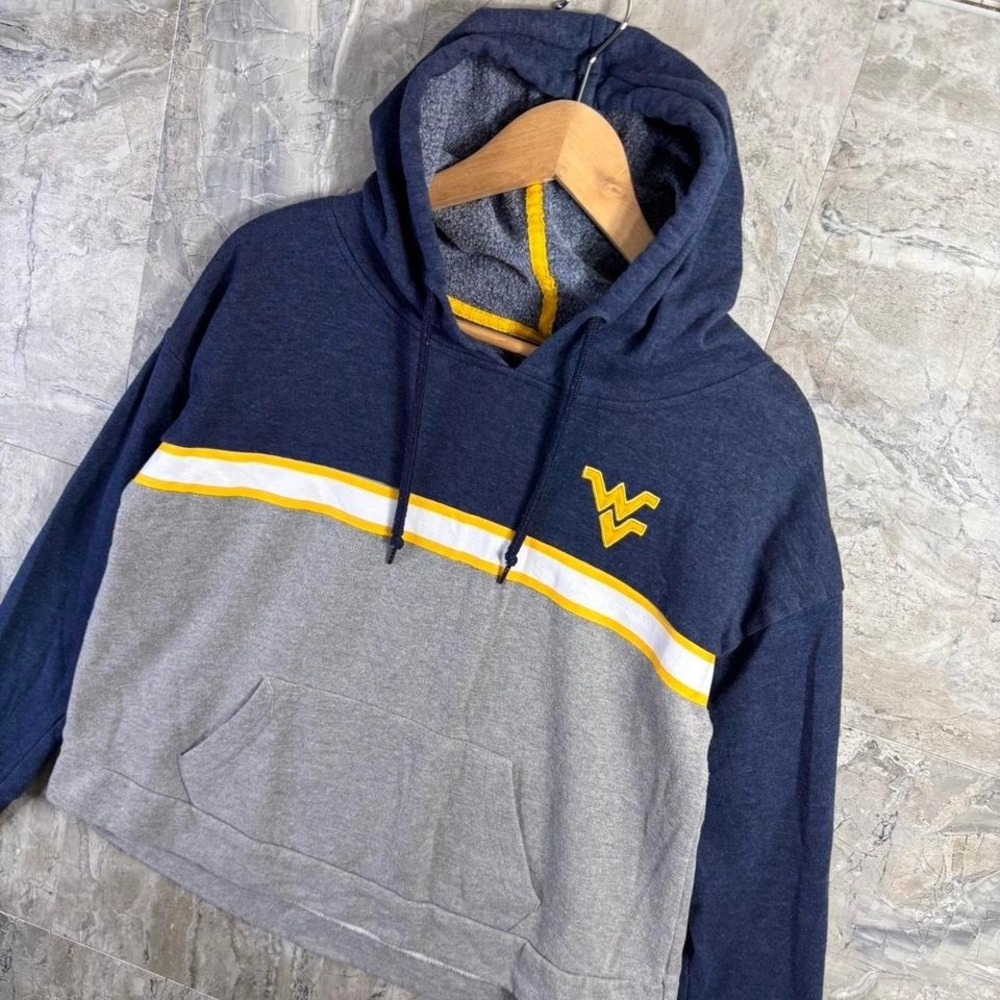 Colosseum West Virginia Mountaineer Blue Gray Hoodie Pullover Women Size M NCAA - Picture 2 of 7